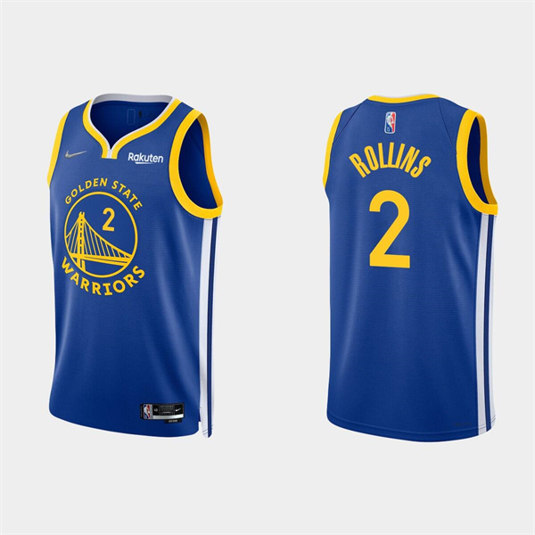 Men's Golden State Warriors #2 Ryan Rollins 2022 Royal Stitched Basketball Jersey